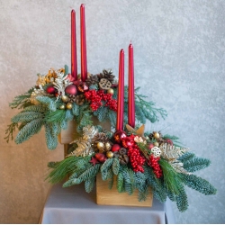 Композиция №18 в красно-золотой гамме, размер S