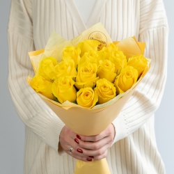 Монобукет из жёлтых роз
