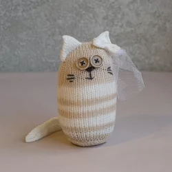 Мягкая игрушка Кошечка Невеста (ручная работа)